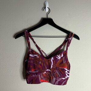 All In Motion Tropical Red Long Line Sports Bra Size L
